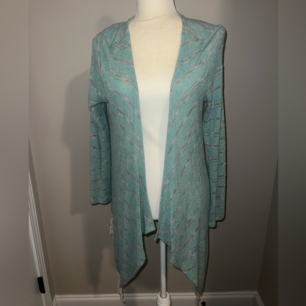 Entro Aqua Open-Front Cardigan